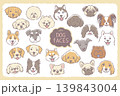 犬の顔のイラスト素材セット。 139843004