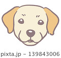 ラブラドールレトリバー。犬の顔のイラスト素材。ベクター 139843006