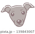 イタリアングレイハンド。犬の顔のイラスト素材。ベクター 139843007