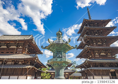 奈良 世界遺産法隆寺 西院伽藍 奈良 世界遺産法隆寺 西院伽藍 139843126