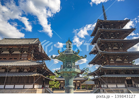 奈良 世界遺産法隆寺 西院伽藍 奈良 世界遺産法隆寺 西院伽藍 139843127