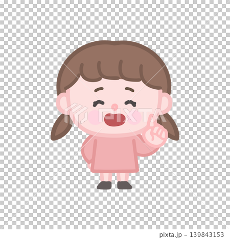 一個小女孩笑著指著什麼 139843153