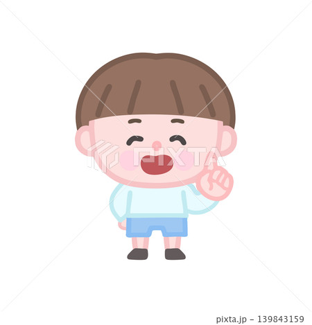 ニッコリ指差しする男の子 139843159
