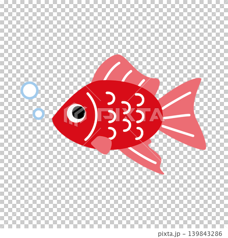 可愛い赤い金魚のイラスト 可愛い赤い金魚のイラスト 139843286