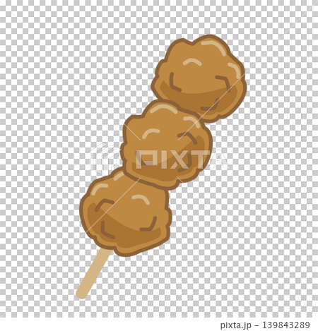 串に刺さった美味しそうな唐揚げのイラスト 串に刺さった美味しそうな唐揚げのイラスト 139843289