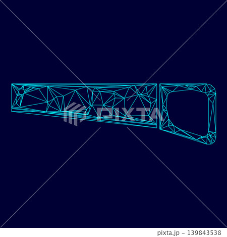 Handsaw low poly triangulation triangulated polygonal electric cyan blue vibrant aqua neon color vector illustration image outline contour line Handsaw low poly triangulation triangulated polygonal electric cyan blue vibrant aqua neon color vector illustration image outline contour line 139843538