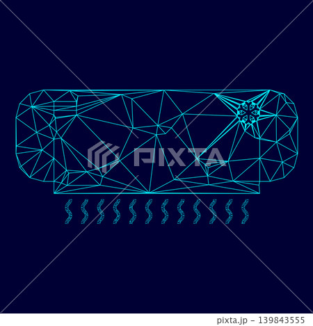 Air conditioner low poly triangulation triangulated polygonal electric cyan blue vibrant aqua neon color vector illustration image outline contour line Air conditioner low poly triangulation triangulated polygonal electric cyan blue vibrant aqua neon color vector illustration image outline contour line 139843555