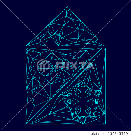 Home cooling and heating system low poly triangulation triangulated polygonal electric cyan blue vibrant aqua neon color vector illustration image outline contour line Home cooling and heating system low poly triangulation triangulated polygonal electric cyan blue vibrant aqua neon color vector illustration image outline contour line 139843559