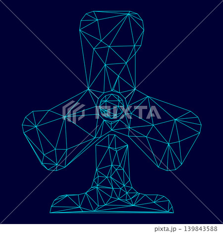 Fan low poly triangulation triangulated polygonal electric cyan blue vibrant aqua neon color vector illustration image outline contour line Fan low poly triangulation triangulated polygonal electric cyan blue vibrant aqua neon color vector illustration image outline contour line 139843588