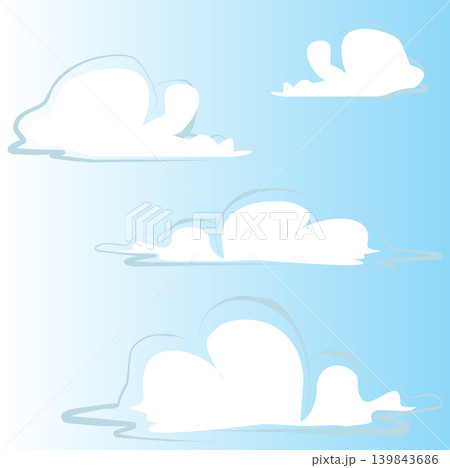 White cartoon clouds over blue sky background vector illustration 139843686