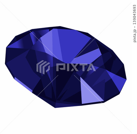 Sapphire precious stone isolated over white background vector illustration. Expensive jewellery element, blue gemstone shape, jewellery shop logo concept Sapphire precious stone isolated over white background vector illustration. Expensive jewellery element, blue gemstone shape, jewellery shop logo concept 139843693