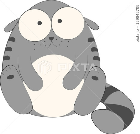 Surprised and sad cat character vector illustration, kitty cartoon 139843709