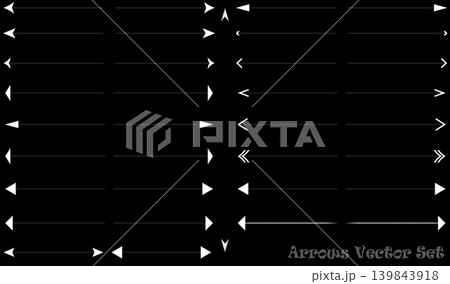 White arrow icons set, vector illustration 139843918