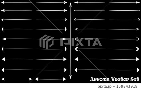 White arrow icons set, vector illustration 139843919