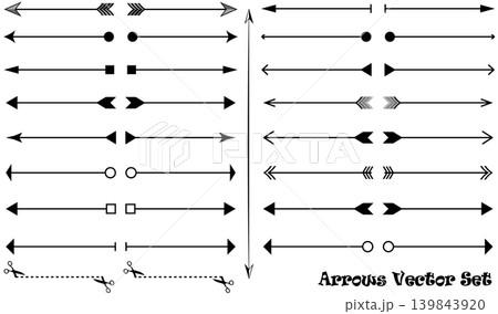 Arrow icons set, vector illustration 139843920