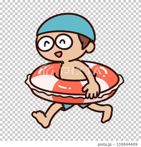 People using swim rings People using swim rings 139844409