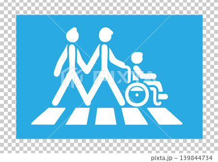 Barrier-free pedestrian crossing signs that allow everyone to cross safely. Barrier-free pedestrian crossing signs that allow everyone to cross safely. 139844734