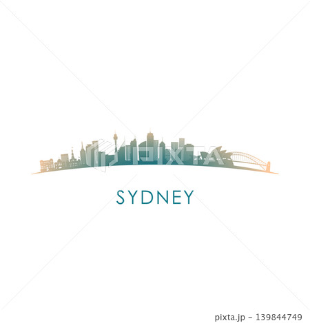 Sydney skyline silhouette. 139844749