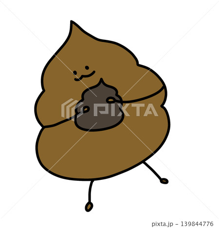 うんちを抱えるうんちのキャラクターぶりゅりゅ 背景透過 うんちを抱えるうんちのキャラクターぶりゅりゅ 背景透過 139844776