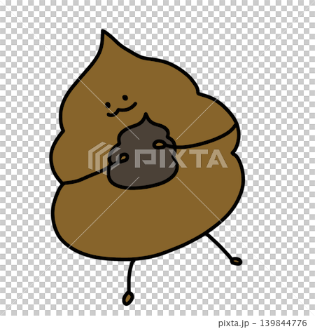 うんちを抱えるうんちのキャラクターぶりゅりゅ 背景透過 うんちを抱えるうんちのキャラクターぶりゅりゅ 背景透過 139844776