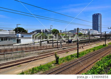横浜市 長津田橋から見る長津田駅及びタワーマンションなどの風景 横浜市 長津田橋から見る長津田駅及びタワーマンションなどの風景 139844858