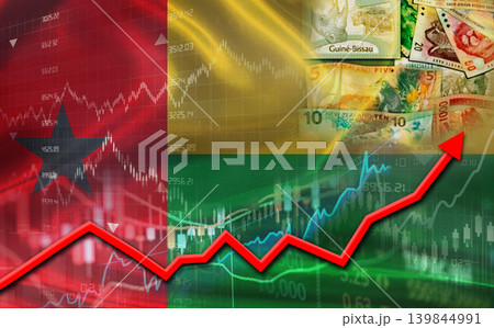 Bissau Guinean economic growth on financial graph. Guinea Bissau financial growth on market graph Bissau Guinean economic growth on financial graph. Guinea Bissau financial growth on market graph 139844991