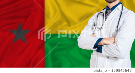 Bissau Guinean national health system. Guinea Bissau health and medical insurance concept Bissau Guinean national health system. Guinea Bissau health and medical insurance concept 139845649