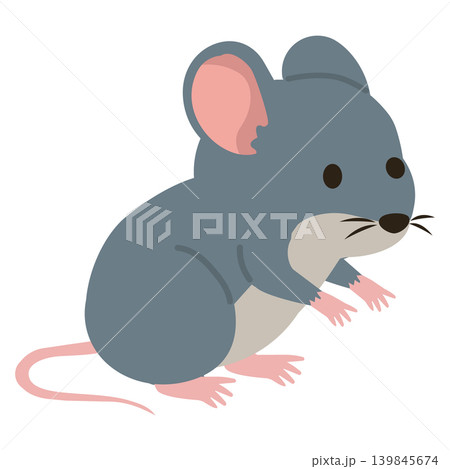 Cute Gray Mouse Illustration 139845674