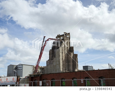 Process of Ruining the Building's Facade in the Industrial Area 139846541
