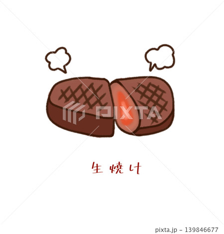 生焼け肉による食中毒イラスト 生焼け肉による食中毒イラスト 139846677