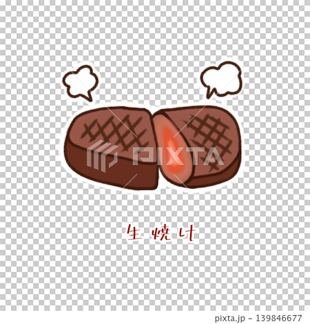 生焼け肉による食中毒イラスト 生焼け肉による食中毒イラスト 139846677