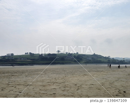 Deserted Beach And Hills Background Deserted Beach And Hills Background 139847109