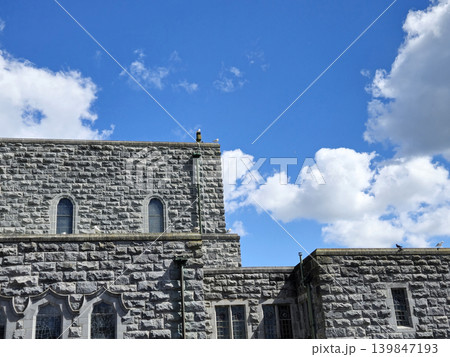 Daytime Sky with Building and Trees 139847193