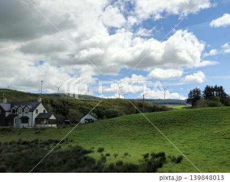 Beautiful Green Valley And Fields Of Ireland Under Deep Blue Summer Sky Natural Background Beautiful Green Valley And Fields Of Ireland Under Deep Blue Summer Sky Natural Background 139848013