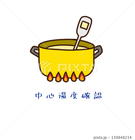 中心温度確認 食品衛生イラスト 中心温度確認 食品衛生イラスト 139848214