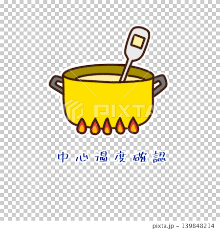 中心温度確認 食品衛生イラスト 中心温度確認 食品衛生イラスト 139848214