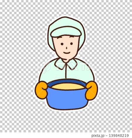鍋を持つ調理スタッフイラスト 139848219