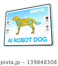 タブレットに表示されたAIロボット犬の画面 139848308