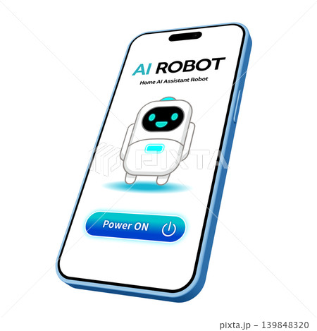 AIロボットアプリを表示するスマートフォン 139848320