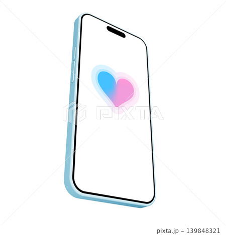 ハートが表示されたスマートフォンの3Dイラスト ハートが表示されたスマートフォンの3Dイラスト 139848321