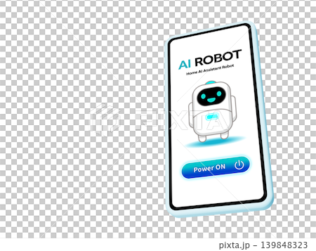 AIロボットアプリを表示するスマートフォン 139848323