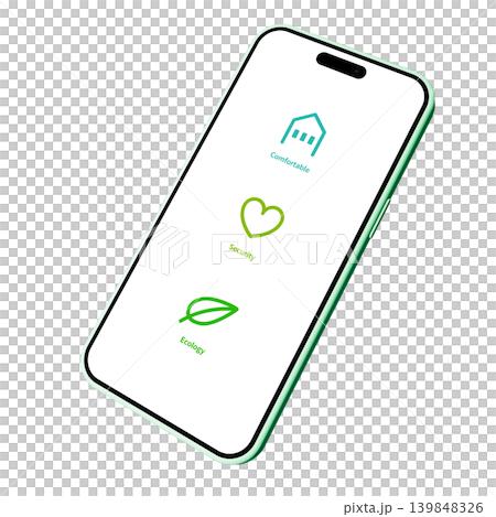 Icon display on smartphone screen Icon display on smartphone screen 139848326