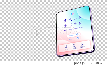 平板電腦上顯示的約會應用程式螢幕 平板電腦上顯示的約會應用程式螢幕 139848328