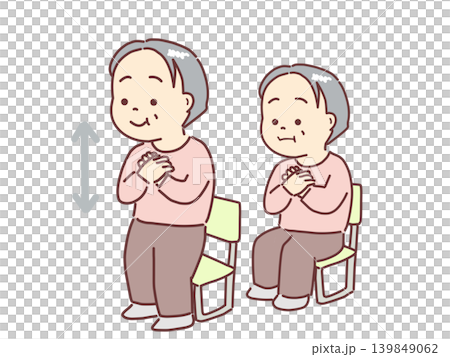 老年人體能測試包括計算他們在規定時間內從椅子上站起來的次數。 老年人體能測試包括計算他們在規定時間內從椅子上站起來的次數。 139849062
