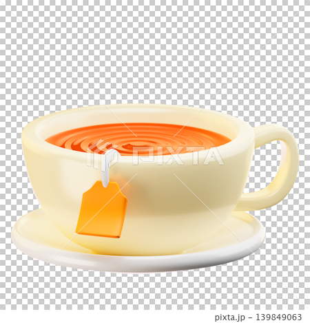 Hot tea Icon. 3D Icon Drink. Isolated on transparent background. 3D illustration. High resolution Hot tea Icon. 3D Icon Drink. Isolated on transparent background. 3D illustration. High resolution 139849063
