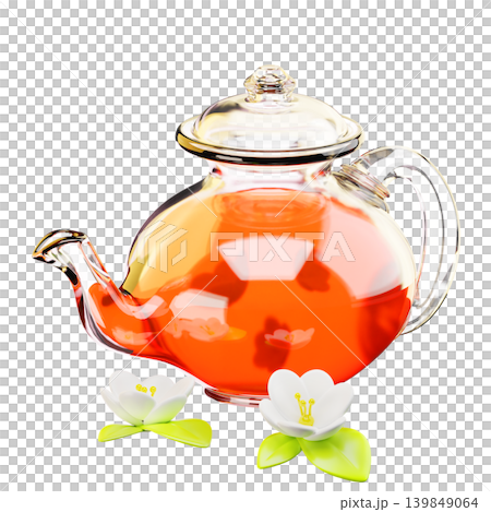 Jasmine tea Icon. 3D Icon Drink. Isolated on transparent background. 3D illustration. High resolution Jasmine tea Icon. 3D Icon Drink. Isolated on transparent background. 3D illustration. High resolution 139849064