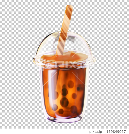 Bubble Tea Icon. 3D Icon Drink. Isolated on transparent background. 3D illustration. High resolution Bubble Tea Icon. 3D Icon Drink. Isolated on transparent background. 3D illustration. High resolution 139849067