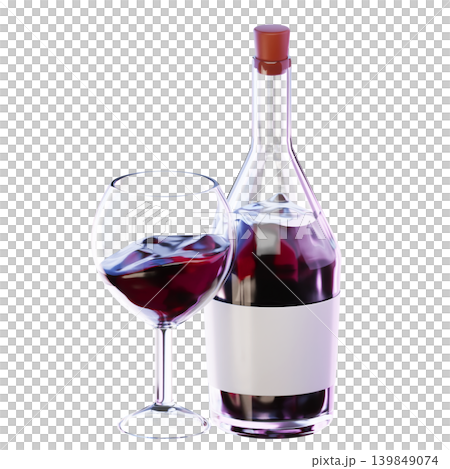 Wine Icon. 3D Icon Drink. Isolated on transparent background. 3D illustration. High resolution Wine Icon. 3D Icon Drink. Isolated on transparent background. 3D illustration. High resolution 139849074