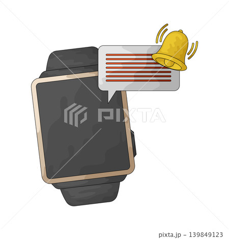Illustration of Smart watch notification Illustration of Smart watch notification 139849123