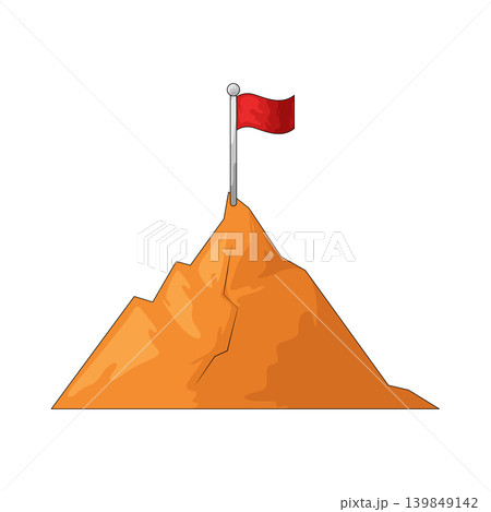 Illustration of Flag on mountain Illustration of Flag on mountain 139849142